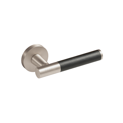 Santo Solid Brass Door Lever | Satin Nickel & Nero Black
