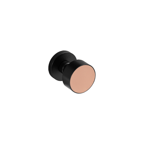 Santo Solid Brass Door Knob | Black & Tuscan Pink