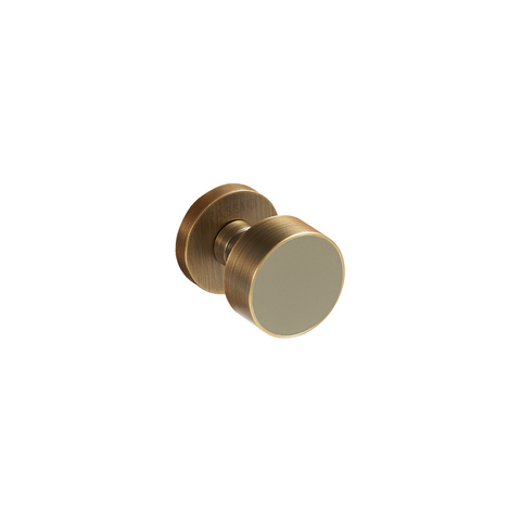 Santo Solid Brass Door Knob | Bronze & Alpine Grey