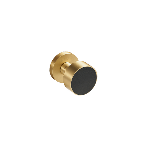 Santo Solid Brass Door Knob | Gold & Nero Black