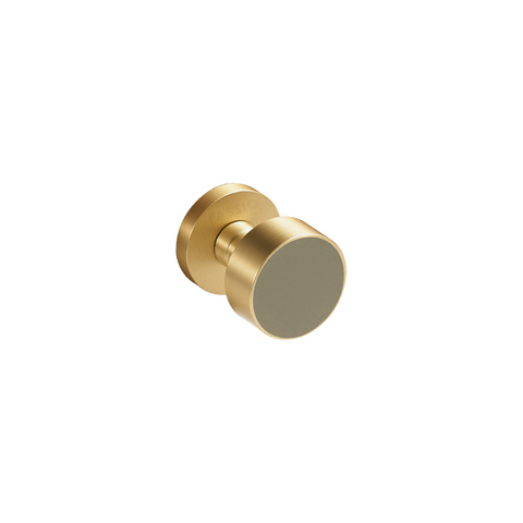 Santo Solid Brass Door Knob | Gold & Alpine Grey
