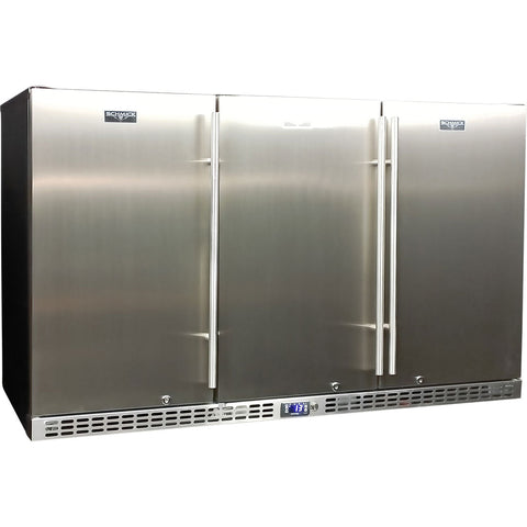 Schmick 3 Door Quiet Running Solid Stainless Steel Door Bar Fridge - Model  SK386-SD