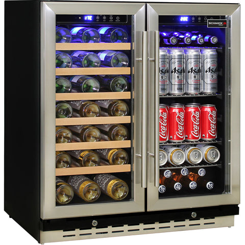 Under Bench Beer And Wine Dual Zone Bar Fridge - Model JC165: Two zones, one fridge