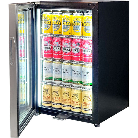 Classy  Quiet 69Ltr Triple Glazed Bar Fridge With Blue and White Led - Model SK68L-SS: Loading it up