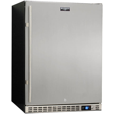 Schmick Quiet Running Front Venting Under Bench Solid Stainless Door Bar Fridge - Model SK156R-SD