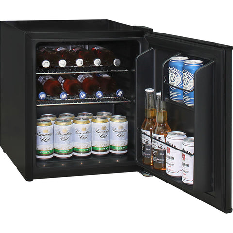 Retro Black Small Vintage Mini Bar Fridge 46 Litre Schmick Brand With Opener - Model HUS-BC46B-RET