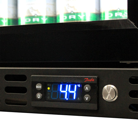 Schmick Quiet Running Front Venting Under Bench Heated Glass Door Bar Fridge - Model SK116L-B-HD