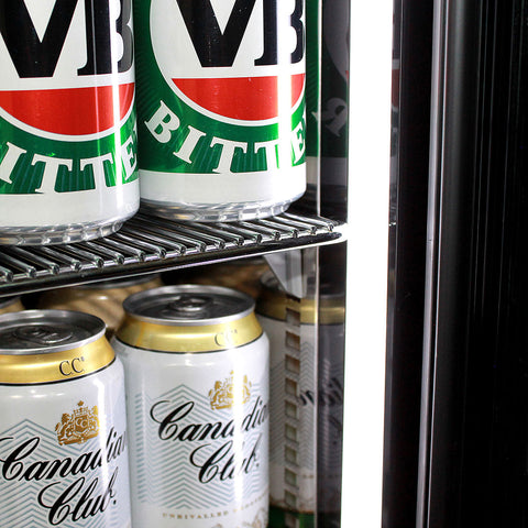 Schmick Quiet Running Front Venting Under Bench Heated Glass Door Bar Fridge - Model SK116L-B-HD