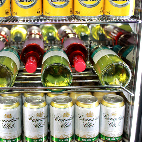 Schmick Quiet Running Front Venting Under Bench Heated Glass Door Bar Fridge - Model SK116L-B-HD