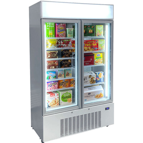 Schmick Upright 2 Door Commercial Glass Door Freezer Model HUS-F10