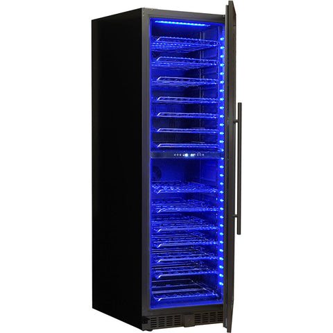 Schmick Black Upright Black Glass Door Dual Zone Wine Refrigerator - Model BD425D-B: Quiet in the background