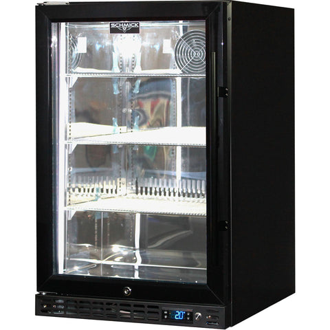Schmick Quiet Running Front Venting Under Bench Heated Glass Door Bar Fridge - Model SK116L-B-HD
