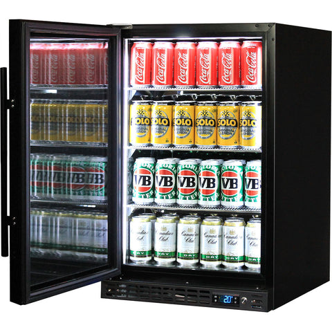 Schmick Quiet Running Front Venting Under Bench Heated Glass Door Bar Fridge - Model SK116L-B-HD