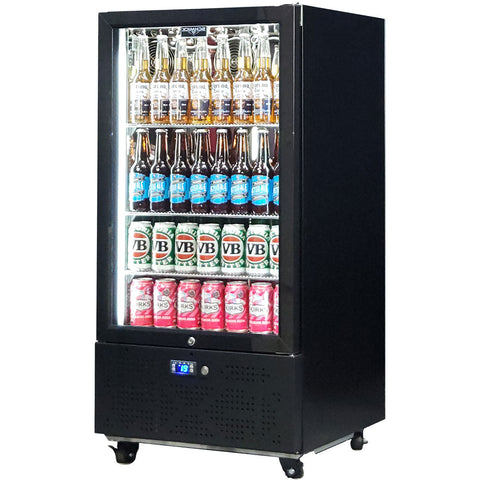 Schmick Short Upright Heated Glass 1 Door Bar Fridge - Model SK220R-B-HD