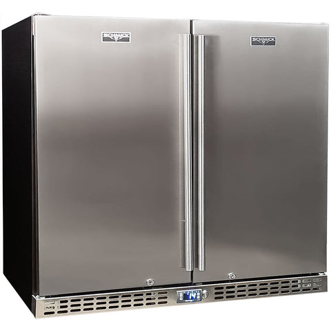 Schmick Twin Door Quiet Running  Solid Stainless Door Energy Efficient Bar Fridge - Model SK246-SD