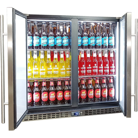 Schmick Twin Door Quiet Running  Solid Stainless Door Energy Efficient Bar Fridge - Model SK246-SD