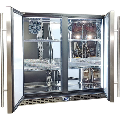 Schmick Twin Door Quiet Running  Solid Stainless Door Energy Efficient Bar Fridge - Model SK246-SD