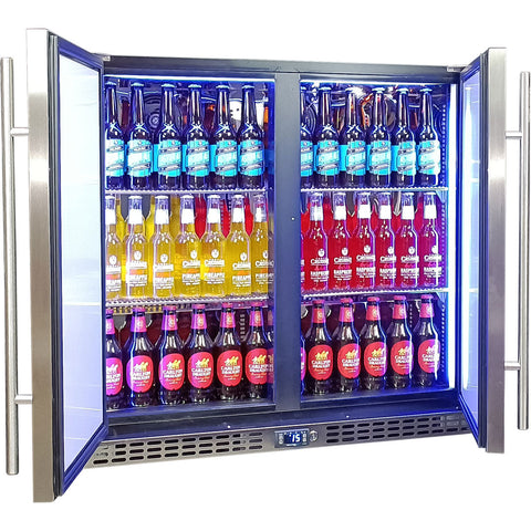 Schmick Twin Door Quiet Running  Solid Stainless Door Energy Efficient Bar Fridge - Model SK246-SD