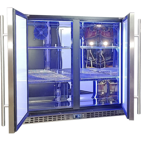 Schmick Twin Door Quiet Running  Solid Stainless Door Energy Efficient Bar Fridge - Model SK246-SD