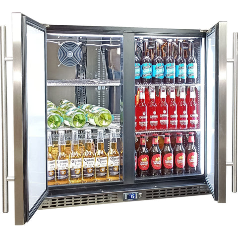 Schmick Twin Door Quiet Running  Solid Stainless Door Energy Efficient Bar Fridge - Model SK246-SD