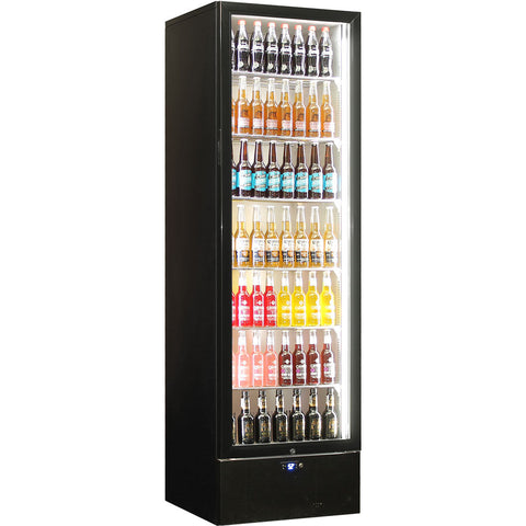 Schmick Classy Upright Heated Glass 1 Door Bar Fridge - Model SK422R-B-HD