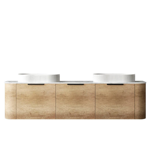 COOGEE Wall Hung Curve Vanity Natural Oak (All Sizes)