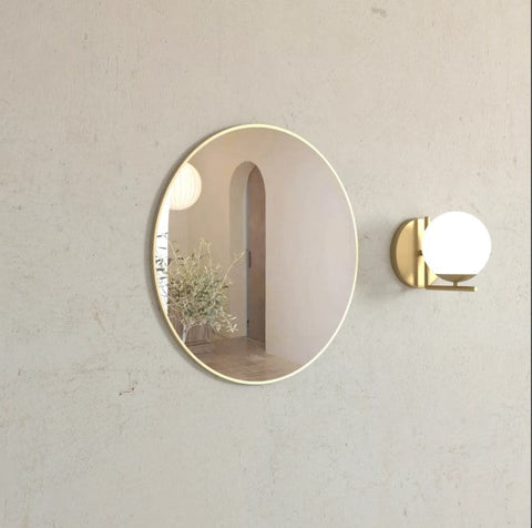 LONDON Round Mirror 700x700mm - Brushed Gold