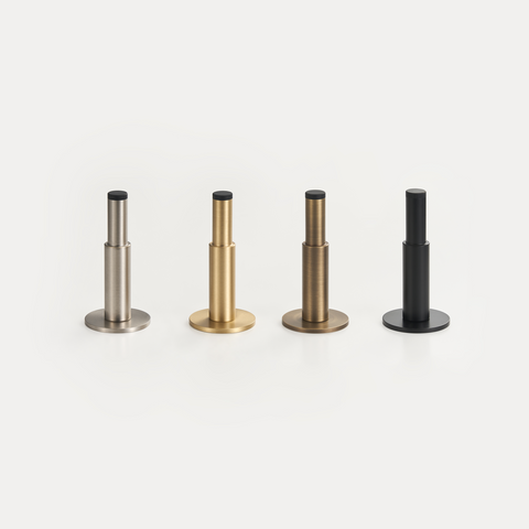 Smooth Pillar Solid Brass Door Stop | Black