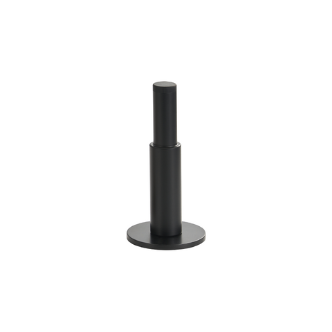 Smooth Pillar Solid Brass Door Stop | Black