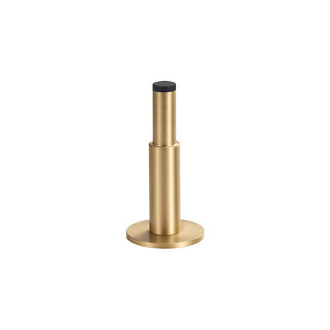 Smooth Pillar Solid Brass Door Stop | Gold