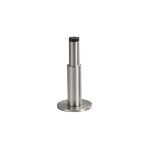 Smooth Pillar Solid Brass Door Stop | Satin Nickel