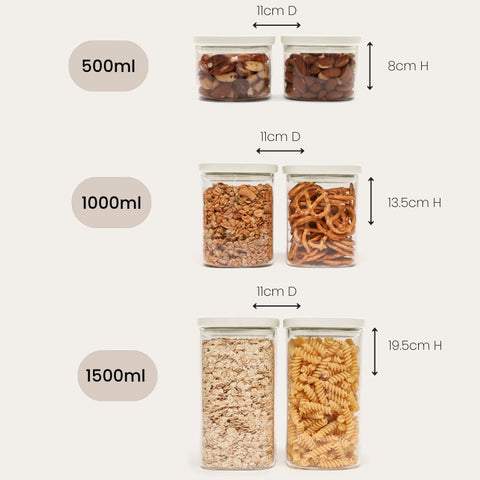Newrybar Square Glass Pantry Jars | 2pk