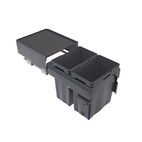 Teramo Bin 56l (2 X 28l), 450mm Module, Soft-closing (Onyx Grey)