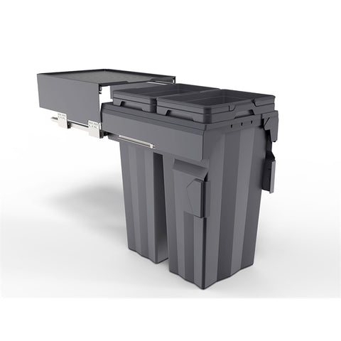 Teramo Bin 62l (2 X 31l), 400mm Module, Soft-closing (Onyx Grey)