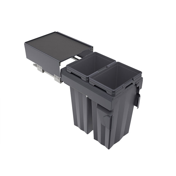 HushSort 62L Dual Pull-Out Waste Bin – Fits Australian Standard 400mm Cabinet (Type C)