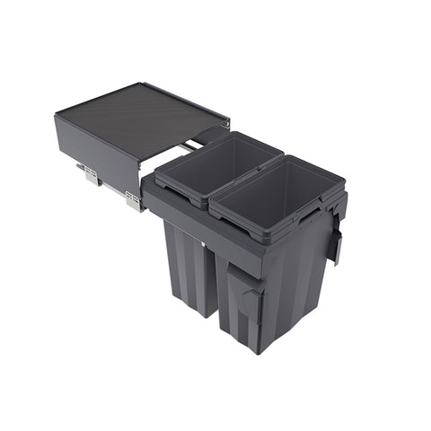 Teramo Bin 66l (2 X 33l), 450mm Module, Soft-closing (Onyx Grey)