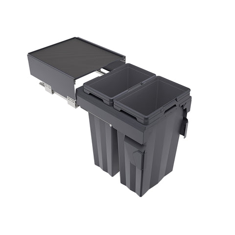 Teramo Bin 74l (2 X 37l), 450mm Module, Soft-closing (Onyx Grey)