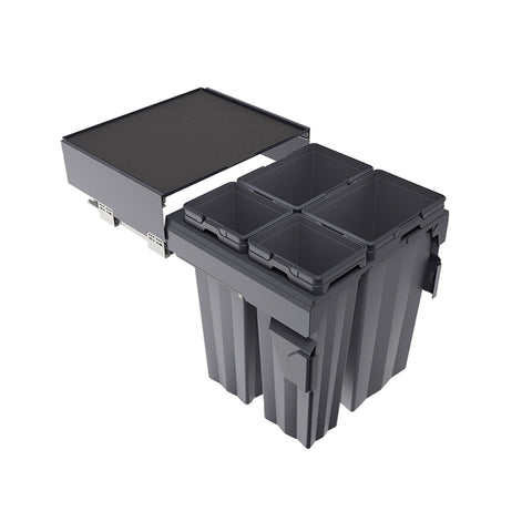 Teramo Bin 94l (2 X 16l, 2 X 31l), 600mm Module, Soft-closing (Onyx Grey)