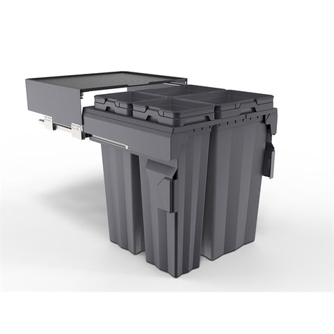 Teramo Bin 94l (2 X 16l, 2 X 31l), 600mm Module, Soft-closing (Onyx Grey)