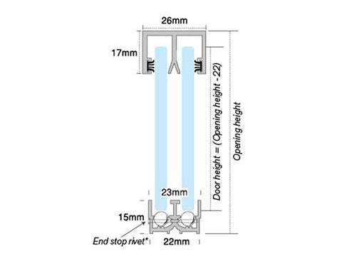 Cowdroy® Double Ball Bearing Glass Track