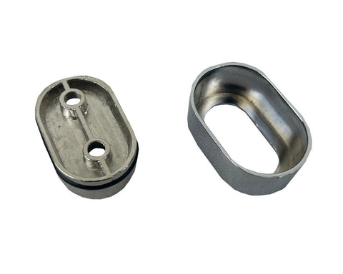 End Support For Oval Tube with Cover. Screw Fix.