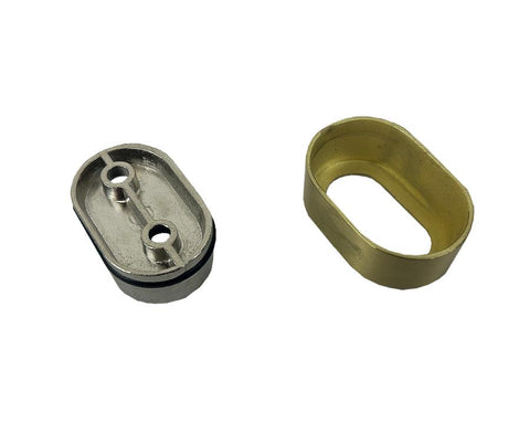 End Support For Oval Tube with Cover. Screw Fix.
