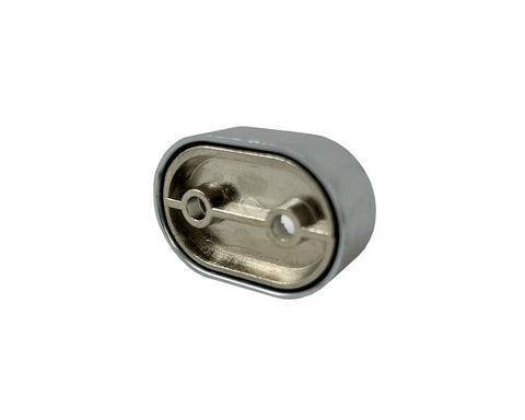 End Support For Oval Tube with Cover. Screw Fix. Colour: Natural Aluminium