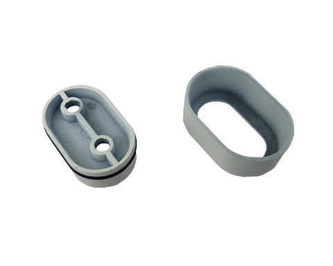 End Support For Oval Tube with Cover. Screw Fix.