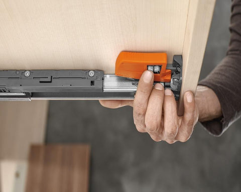 Blum MOVENTO with BLUMOTION S, full extension runner for wooden drawer