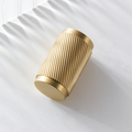 Twirlix solid brass furniture knob in gold finish, modern cabinet and drawer handle