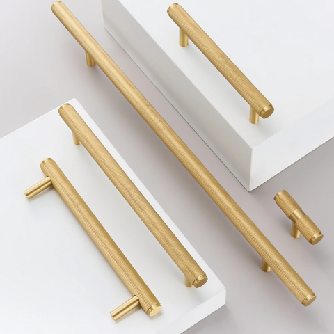 Twirlix Solid Brass Handle II in black finish, modern cabinet and drawer pull
