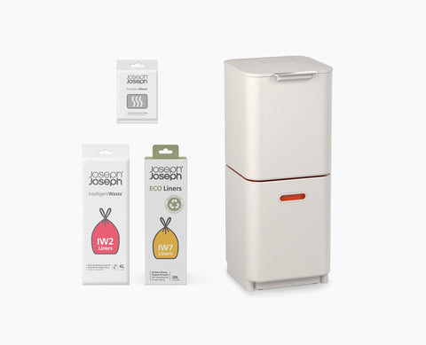 Totem Compact 40L Stone Waste & Recycling Bin Starter Set