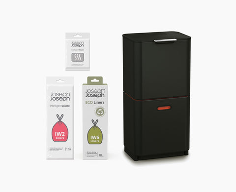 Totem Max 60L Black Waste & Recycling Bin Starter Set
