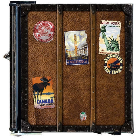 Funky Luggage Case Design Vintage Mini Bar Fridge With Handle And Opener - Add Your Own Initials - Model BC46B-TRAVEL